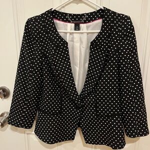 Black Polka Dot Women's Blazer
